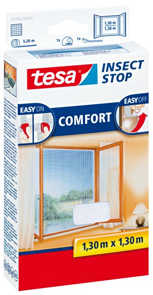 Tesa Insect Stop Comfort Fliegengitter 1,3x1,3m weiss