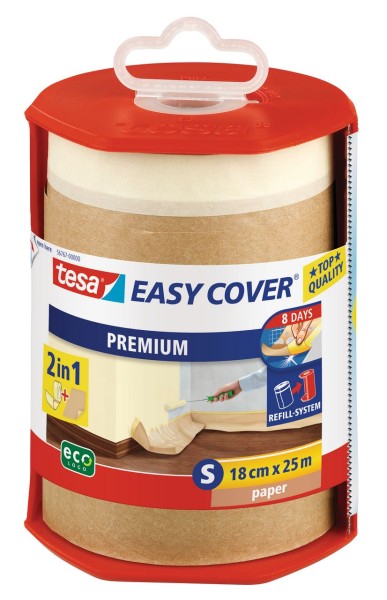 Tesa Easy Cover Premium S - Abdeckpapier 25 m x 180 mm Abroller, gefüllt