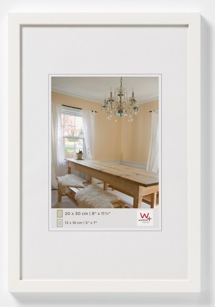 walther design Holzbilderrahmen Peppers Polarweiss 40x50cm