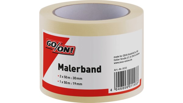 GO/ON Malerband 2x50m 30mm / 1x50m 19mm 3er-Pak