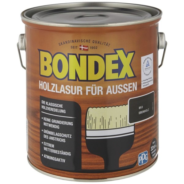 Bondex Holzlasur für Außen Ebenholz 2,5l