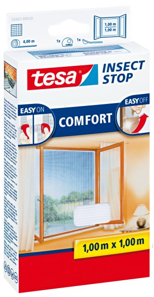 tesa Insect Stop Comfort Fliegengitter 1,0x1,0m weiß