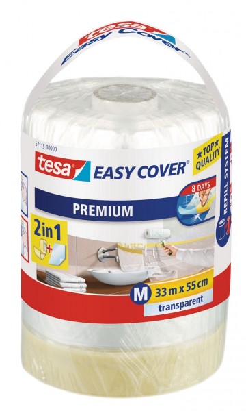 Tesa Easy Cover Premium M - Abdeckfolie 33 m x 550 mm Nachfüllrolle