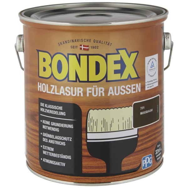 Bondex Holzlasur Außen Nussbaum 2,5l