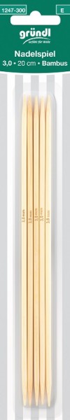Gründl Nadelspiel Bambus 3,00mm