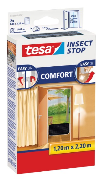tesa Fliegengitter Comfort für Türen, 0,65x2,2m, anthrazit