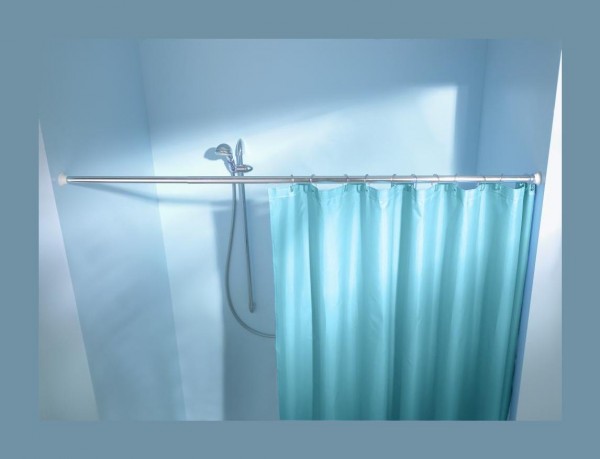 Federstange für Duschvorhang 125-220 cm 21 mm weiss
