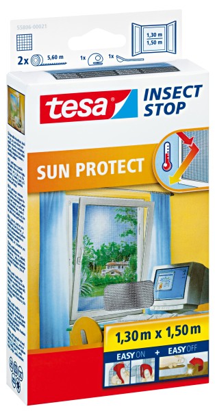 tesa® Fliegengitte Sun Protect mit Sonnenschutz, anthrazit, 1,3x1,5m 