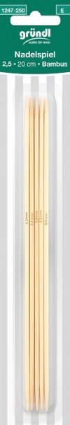 Gründl Nadelspiel Bambus 2,5mm 