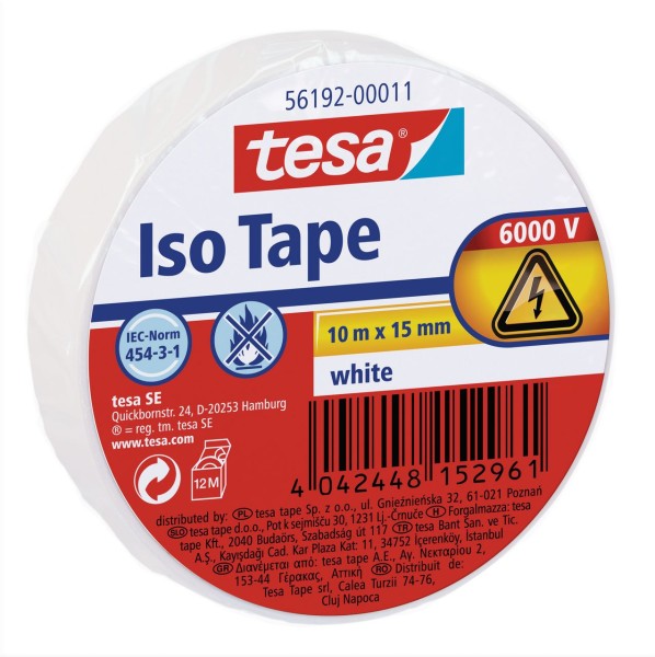 Tesa Isolierband 10 m x 15 mm weiss