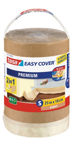 Tesa Easy Cover Premium S - Abdeckpapier 25 m x 180 mm Nachfüllrolle