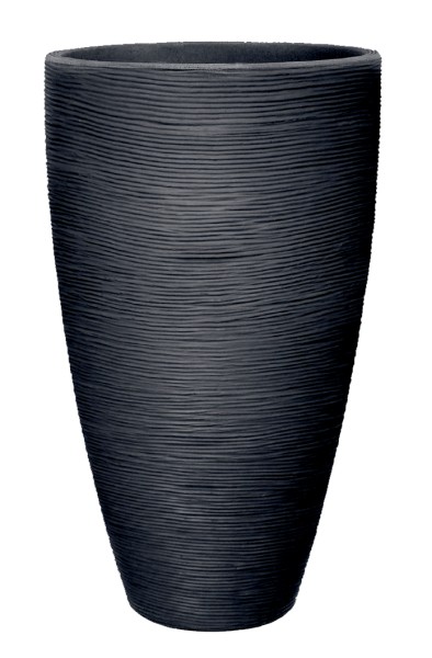 Topf mit Rillenoptik D.45xH70 cm anthrazit rund