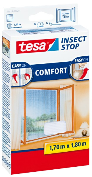 tesa Fliegengitter Comfort Fenster 1,7x1,8m weiß