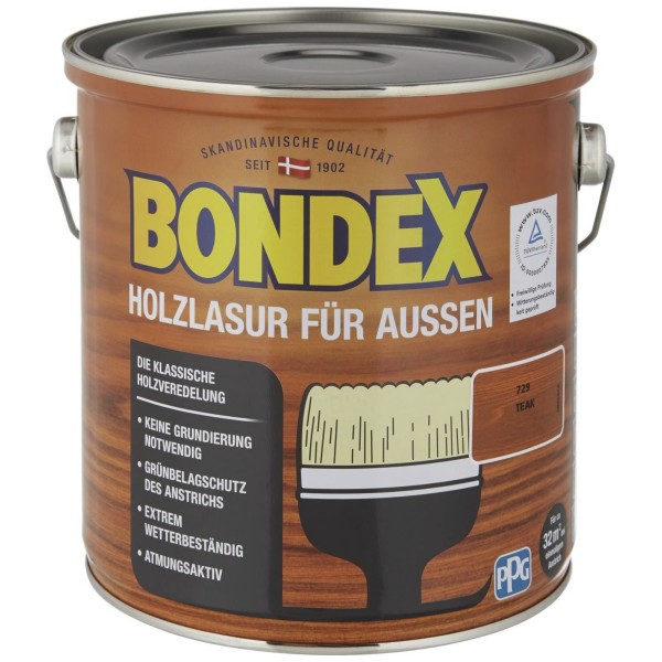 Bondex Holzlasur für Aussen Teak 2,5l