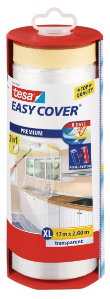 Tesa Easy Cover Premium XL - Abdeckfolie 17 m x 2600 mm Abroller, gefüllt